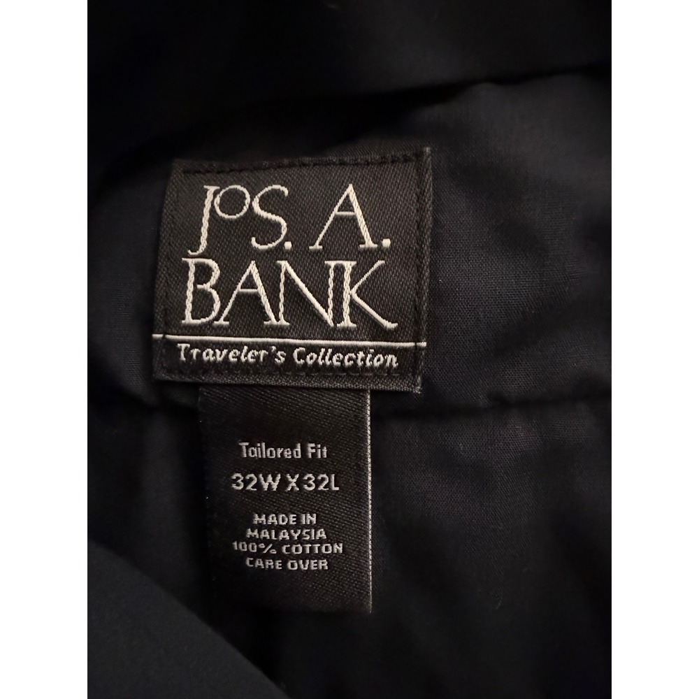 Jos. A. Bank Traveler's Collection Mens 32x32 Black Tailored Fit Chino Pants - Picture 3 of 7